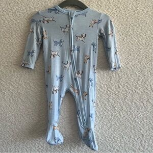 Little‎ Me Baby Blue Dogs Footie Bamboo Stretch Pajamas One Piece Size 3 Months
